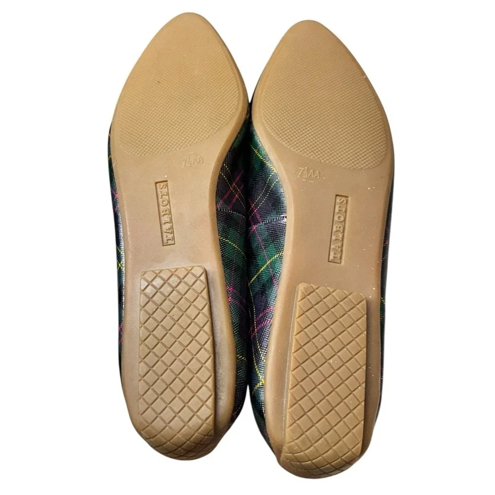 Talbots Tartan Plaid Francesca Tie Tassel Driving Moccasins Size 7.5 Preppy